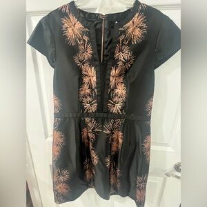 Black Dress with Gold Firework Pattern